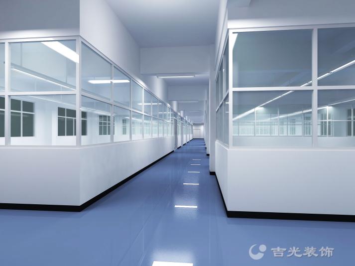 车间通道白色天花效果